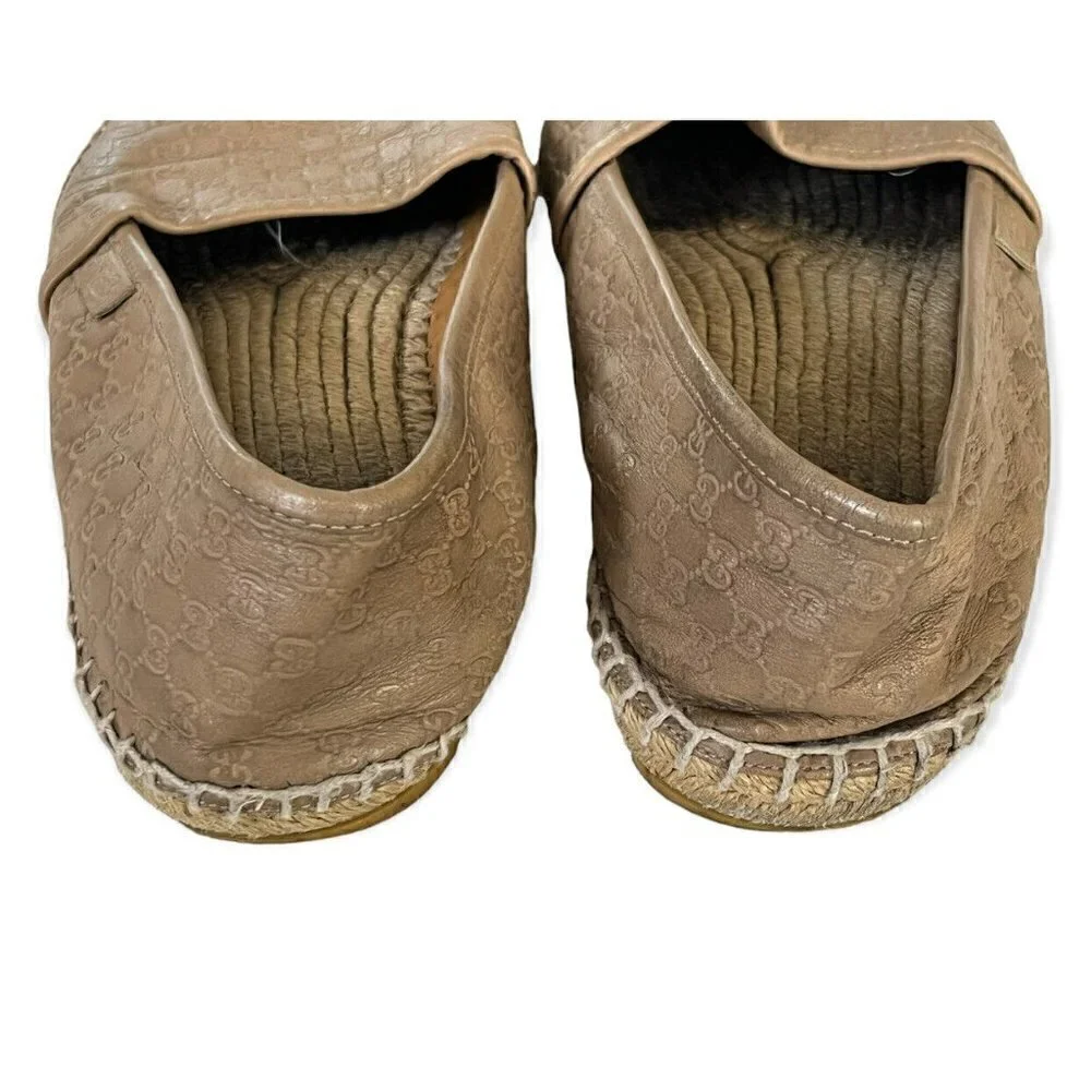 Gucci MicroGuccissima Leather Espadrilles Women's Eur Sz 39.5 US 9 Tan G…